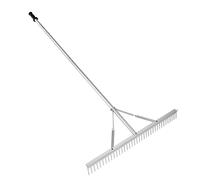 VEVOR Rastrillo de Paisaje, Rastrillo de Aleación de Aluminio con Cabezal de 36", Rastrillo de Malezas con Mango Largo de 75", para Aflojar la Tierra, Cuidado del Césped, Lago, Jardín, Estanque