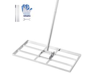 VEVOR Rastrillo Nivelador de Césped con Mango, Placa de Suelo de 355 x 762 mm, Nivelador de Suelo de Acero al Carbono Resistente a la Oxidación, 2 Alturas Ajustables, para Cancha de Golf, Patio