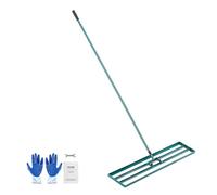 VEVOR Rastrillo Nivelador de Césped de 1219x254 mm, Mango de Acero, Placa Base de 1981 mm, Rastrillo Nivelador de Suelo Resistente de Aleación de Aluminio para Césped, Golf, Patio, Campos de Jardín