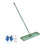 VEVOR Rastrillo nivelador para césped 121,5 x 25,2 cm Mango de Acero Longitud 198 cm, rastrillo nivelador para jardín, Campos de Golf, Arena, Terreno, Compost, Placa de aleación de Aluminio