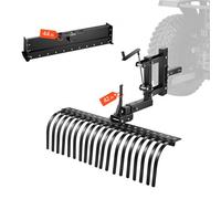 VEVOR Rastrillo para Tractor 106,7 cm de Ancho, Escarificador de Césped con Cuchilla y Palanca, Compatible con UTV ATV Tractor de Categoría 1 con Enganche Tripuntal, para Nivelar Terreno Limpiar Pajas