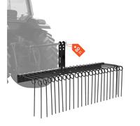 VEVOR Rastrillo para Tractor 150 cm de Ancho, Escarificador de Césped con 26 Púas de Acero Elástico, Compatible con Tractor de Categoría 1 con Enganche Tripuntal, para Jardinería Agrícola Limpieza