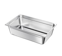 VEVOR Recipiente Gastronorm para Hotel, Tamaño Completo, 1 ud, 20,5 L, Reutilizable, Inoxidable, Bandeja para Empanizar, para Fiestas, Restaurantes, Hoteles y Bufés, 530 x 327 x 146 mm, Plata