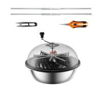 VEVOR Recortadora de Cogollos Manual 24"/61 cm con Cuchillas de Acero Inoxidable Peladora de Hojas de Cogollos Corte Espiral Visible Podadora Manual Incluye Bolsa para Secar Hierba, 610 x 610 x 520 mm