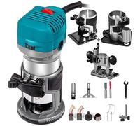 VEVOR Recortadora de Mano Eléctrico 4 Piezas Velocidad 10,000-30,000RPM, Fresadora Eléctrica 710W, Fresadora de Madera Rebajadora Eléctrica Capacidad de la pinza de resorte 1/4"y 3/8"
