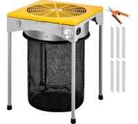 VEVOR Recortadora Hidropónica 45,72 x 45,72 x 66,04 cm Mesa Peladora Eléctrica 50 W Peladora de Cogollos de Mesa 60 Hz Cortador de Brotes y Hojas 220 V Manicuradora de Rejilla con Bolsa de Recolección