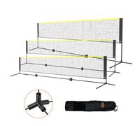 VEVOR Red de Bádminton, Red de Voleibol Ajustable en Altura, 510x155x103 cm, Juego de Red de Tenis Portátil con Postes, Soporte, Bolsa, Raquetas, Volantes de Nailon, Uso en Interior y Exterior