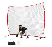 VEVOR Red de Barrera para Barricada, Red de Barrera Deportiva de 3930x1400x2750mm Equipo de Práctica Portátil con Bolsa de Transporte, Red de Protección para Entrenamiento de Béisbol, Softball