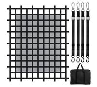 VEVOR Red de Carga de 2440 x 2060 mm, Red de Carga Resistente de Carga de 680 kg, 4 Correas Ajustables con Mosquetones y Ganchos en Forma de S, Red de Transporte para Camiones, Jeeps, SUV y Barcos