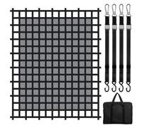 VEVOR Red de Carga de 3020 x 2670 mm Red de Carga Resistente de Carga de 680 kg, 4 Correas Ajustables con Mosquetones y Ganchos en Forma de S, Red de Transporte para Camiones, Jeeps, SUV y Barcos