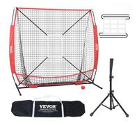 VEVOR Red de Entrenamiento de Béisbol de Softbol de 60" x 60" Red de Lanzamiento de Béisbol Portátil con Soporte para Golpear el Objetivo y Bolsa de Transporte para Lanzador y Receptor al Aire Libre
