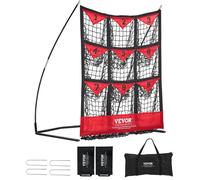 VEVOR Red de Entrenamiento de Béisbol de Softbol Pickleball 9 Agujeros Red de Lanzamiento de Béisbol Portátil de 49 x 42 Pulgadas con 1 Bolsa de Transporte Área de Golpe Grande para Lanzar Lanzadores