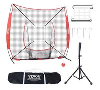 VEVOR Red de Entrenamiento de Béisbol y Softbol 244x211 cm, Red para Golpear, Atrapar, Lanzar, Equipo de Béisbol con Estructura en Arco, Bolsa de Transporte, Zona de Golpe, Pelota, Camiseta de Bateo