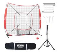VEVOR Red de Entrenamiento de Béisbol y Softbol 244x211 cm, Red para Golpear, Atrapar, Lanzar, Equipo de Béisbol con Estructura en Arco, Bolsa de Transporte, Zona de Golpe, Pelota, Camiseta de Bateo