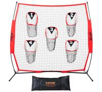 VEVOR Red de Entrenamiento de Fútbol Americano Portátil Red de Pase de Rugby 246x250 cm con 5 Bolsillos para Objetivos Entrenador para Mejorar la Precisión del Lanzamiento Quarterback Béisbol Fútbol