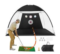 VEVOR Red de Golf, Red de Práctica de Golf Todo en 1 de 3080 x 1850 x 1970 mm, Entrenamiento de Swing de Golf en Interiores y Exteriores, Red de Ayuda para Golpear Golf con Objetivo/Estera de Césped