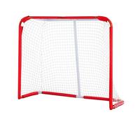 VEVOR Red de Hockey Calle 137 x 112 cm, Propósito de Hockey Interior y Exterior de Tubo de Acero, Juego de Entrenamiento de Hockey Portátil y Ligero, Montaje Fácil, para Jóvenes, Blanco/Rojo