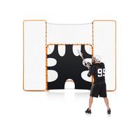 VEVOR Red de Lacrosse 3 en 1 de 3,6 x 2,7 m con Tope y Objetivo, Equipo de Rebote para Patio, Fácil de Instalar, con Estructura de Acero, Ideal para Entrenamiento de Jóvenes y Adultos, naranja
