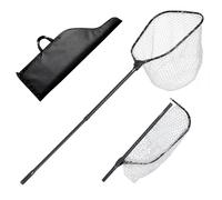 VEVOR Red de Pesca de Aluminio, Red de Aterrizaje de Peces con Malla de Silicona Suave y Mango Telescópico de PE, Ligera y Resistente, Sacadera Soporta hasta 13,6 kg, para Kayak, Barco, Orilla