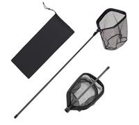 VEVOR Red de Pesca de Fibra de Carbono, Red de Aterrizaje de Peces con Mango Telescópico, Nailon Recubierto de PVC, Portátil y Ligero, Sacadera Soporta hasta 4 kg para Kayak, Barco, Orilla, Estanque