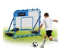 VEVOR Red de Rebote para Fútbol 1080 x 1090 mm, Rebotador de Fútbol con Ángulo de Cambio Rápido para Control, Estructura de Hierro y Red de PE, Práctica de Pases, para Adolescentes y Adultos, Azul