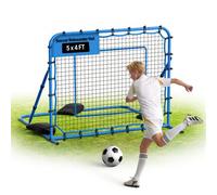 VEVOR Red de Rebote para Fútbol 1470 x 1170 mm, Rebotador de Fútbol con Ángulo de Cambio Rápido para Control, Estructura de Hierro y Red de PE, Práctica de Pases, para Adolescentes y Adultos, Azul