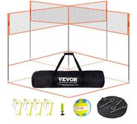 VEVOR Red de Voleibol Cuadrada de 4, Juego de Red de bádminton de Altura Ajustable para césped de Playa, Red de Voleibol portátil al Aire Libre con Bolsa de Transporte, Montaje rápido, al Aire Libre