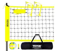 VEVOR Red de Voleibol Portátil de PE, Poste de Acero, Altura Ajustable, Kit de Red de Voleibol Profesional con Bolsa de Transporte y Línea Límite para Entrenamiento en Playa, Jardín, al Aire Libre
