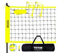 VEVOR Red de Voleibol Portátil de PE, Poste de Acero, Altura Ajustable, Kit de Red de Voleibol Profesional con Bolsa de Transporte y Línea Límite para Entrenamiento en Playa, Jardín, al Aire Libre