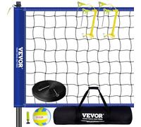 VEVOR Red de Voleibol Portátil para Exteriores, Postes de Acero de Altura Ajustable, Juego Profesional con Pelota de PVC, Bomba y Bolsa, para Jardín, Playa, Césped