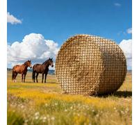 VEVOR Red para Pacas Redondas de Alimentación Lenta, para Caballos, 1,8 x 1,8 x 1,8 m, Agujeros 38,1 x 38,1 mm, PE, con Bridas, Lanzadera de Aguja, Hilo de Reparación y Bolsa de Almacenamiento