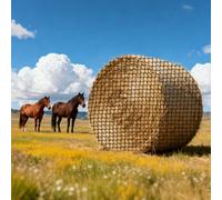 VEVOR Red para Pacas Redondas de Alimentación Lenta, para Caballos, 1,8 x 1,8 x 1,8 m, Agujeros de 42 x 42 mm, PE, con Bridas, Lanzadera de Aguja, Hilo de Reparación y Bolsa de Almacenamiento
