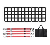 VEVOR Red para Portón Trasero 137x46 cm Red de Carga Resistente para Caja de Camioneta con 4 Correas Telescópicas Ajustables Extensible y Duradera Adecuada para Camionetas, Camiones, Remolques, SUV