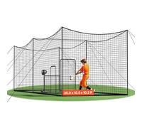VEVOR Red Rectangular Portátil para Bateo de Béisbol, con Tejido HDPE Anudado de 45 Capas y Cuerdas Largas de Posicionamiento, 10668 x 3200 x 3100 mm, para Patio, Gimnasios, Centros Entrenamiento
