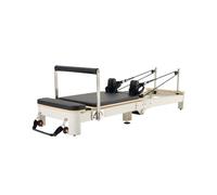 VEVOR Reformer de Pilates Plegable de Aleación de Aluminio Máquina de Pilates para Gimnasio con Cajón para Sentarse Equipo de Pilates Doble Resistencia Resorte y Cuerda Hasta 181,4kg, 221,5x70x83 cm