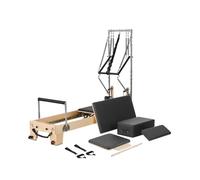 VEVOR Reformer Máquina de Pilates de Madera para Gimnasio en Casa Equipo de Entrenamiento de Fuerza con Doble Resistencia Caja Reformadora Tabla de Salto para Avanzados Principiantes, Hasta 181,4kg