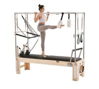 VEVOR Reformer Máquina de Pilates de Madera para Gimnasio en Casa Equipo de Entrenamiento de Fuerza con Doble Resistencia Caja Reformadora Tabla de Salto para Avanzados Principiantes 240x86x213 cm
