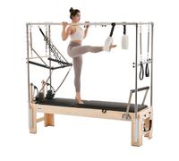 VEVOR Reformer Máquina de Pilates de Madera para Gimnasio en Casa Equipo de Entrenamiento de Fuerza con Doble Resistencia Caja Reformadora Tabla de Salto para Avanzados Principiantes 240x86x213 cm