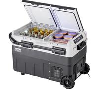 VEVOR Refrigerador Portátil para Automóvil, Doble Zona de 40 L, Temperatura Ajustable de -20~20 ℃, Refrigerador con Compresor para el Hogar, Campamentos, Vehículos Recreativos, 708 x 440 x 473 mm