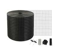 VEVOR Rejilla de Protección de Paneles Solares en Rollo 15,2 cm x 30,5 m Kit de Enrejado Antipájaros 100 Bridas de Acero Inoxidable Revestimiento de PVC Inoxidable Malla Metálica de 12,7 mm