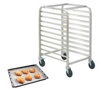 VEVOR Rejilla para Hornear de Aluminio 10 Niveles Ruedas de Freno para Cocina