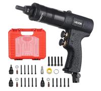 VEVOR Remachadora Neumática para Tuercas Remachables M5-M10 11,1 kN 7,5 mm | para Automoción, Maquinaria y Renovación, con 20 Mandriles, 4 Cabezales, Maletín y Doble Interruptor de Avance y Retroceso