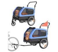 VEVOR Remolque de Bicicleta para Perros, Carga de 40 kg, Carrito Portabicicletas Plegable 2 en 1 para Perros con Rueda de Liberación Rápida, Enganche Universal y Correa Interior, 1380 x 755 x 800 mm