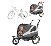 VEVOR Remolque de Bicicleta para Perros, Carga de 45 kg, Carrito Portabicicletas Plegable 2 en 1 para Perros con Rueda de Liberación Rápida, Enganche Universal y Correa Interior, 1390 x 770 x 845 mm