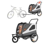 VEVOR Remolque de Bicicleta para Perros, Carga de 45 kg, Carrito Portabicicletas Plegable 2 en 1 para Perros con Rueda de Liberación Rápida, Enganche Universal y Correa Interior, 1390 x 770 x 845 mm