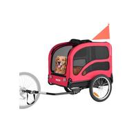 VEVOR Remolque de Bicicleta para Perros, Carga de 45 kg, Portabicicletas Plegable para Perros Pequeños/Grandes con Rueda de Liberación Rápida, Enganche Universal, Reflector, Bandera y Correa Interior