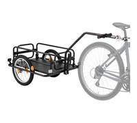 VEVOR Remolque de Carga para Bicicleta 40 kg 2 en 1 con Carrito de Mano | para Camping, Compras y Jardín, con Ruedas de 40,6 cm, Estructura Abierta, Reflectores y Montaje Fijo en la Tija del Sillín