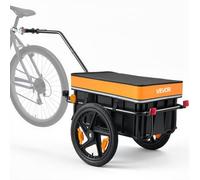 VEVOR Remolque de Carga para Bicicleta 40 kg Carrito de Mano con Ruedas | para Compras, Camping y Transporte, para Ruedas de 55,9 a 71,1 cm, Cubierta Impermeable, Reflectores y de Acero al Carbono