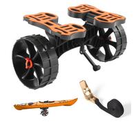 VEVOR Remolque Horizontal para Kayak, Remolque Plegable 615 x 325 x 320 mm con Neumáticos de Goma Maciza de 25,4 cm y 1 Correa de Trinquete Carga 136 kg, Carrito para Tabla de Surf de Remo, Kayaks