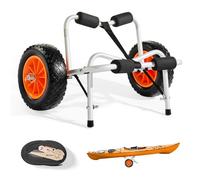 VEVOR Remolque Horizontal para Kayak, Remolque Plegable 700 x 400 x 400 mm con Neumáticos de PU Maciza de 25,4 cm y 1 Correa de Trinquete Carga 113 kg, Carrito para Tabla de Surf de Remo, Kayaks